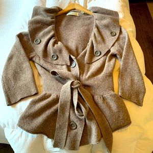 Anthropologie ruffle collar wool sweater.